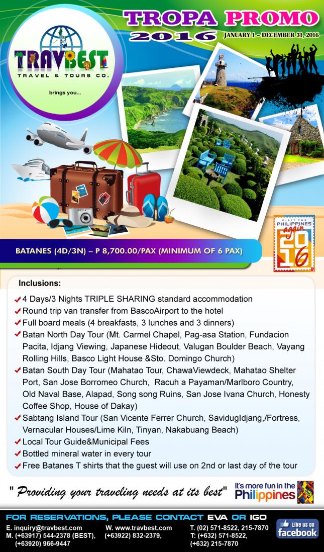 Batanes (4d/3n) for P 8,700.00/pax